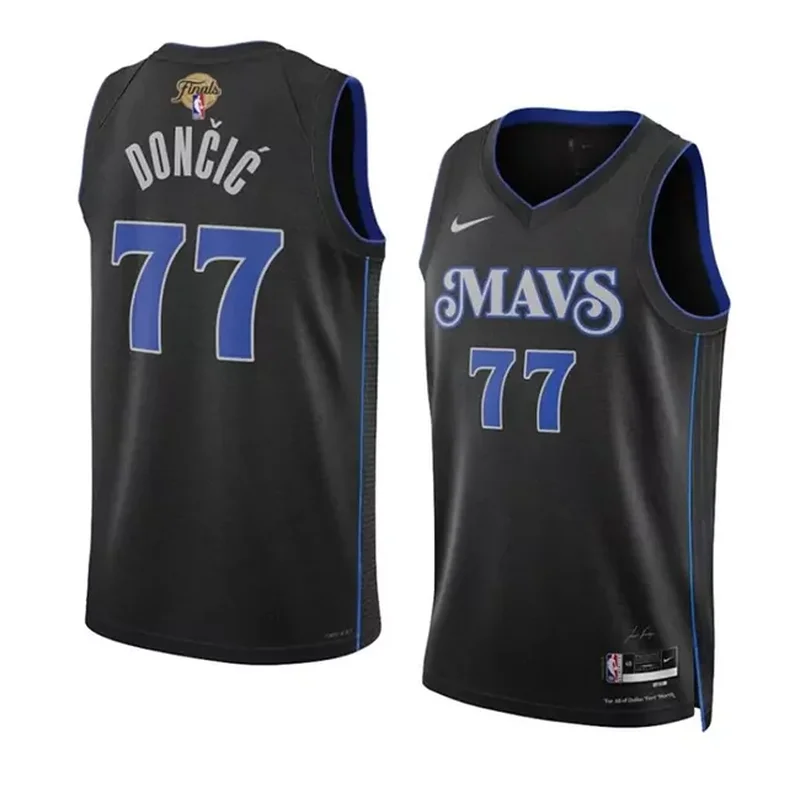 Dallas Mavericks #77 Luka Doncic Black 2024 Finals City Edition Stitched Basketball Basketball jersey