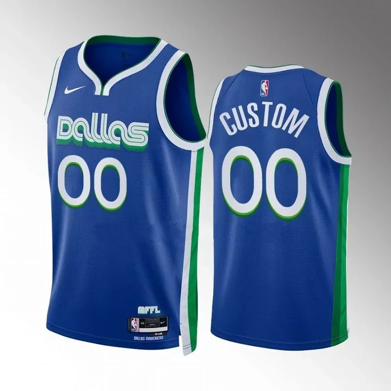 Dallas Mavericks #55 Derrick Jones Jr Blue City Edition Stitched Basketball jersey - Image 5