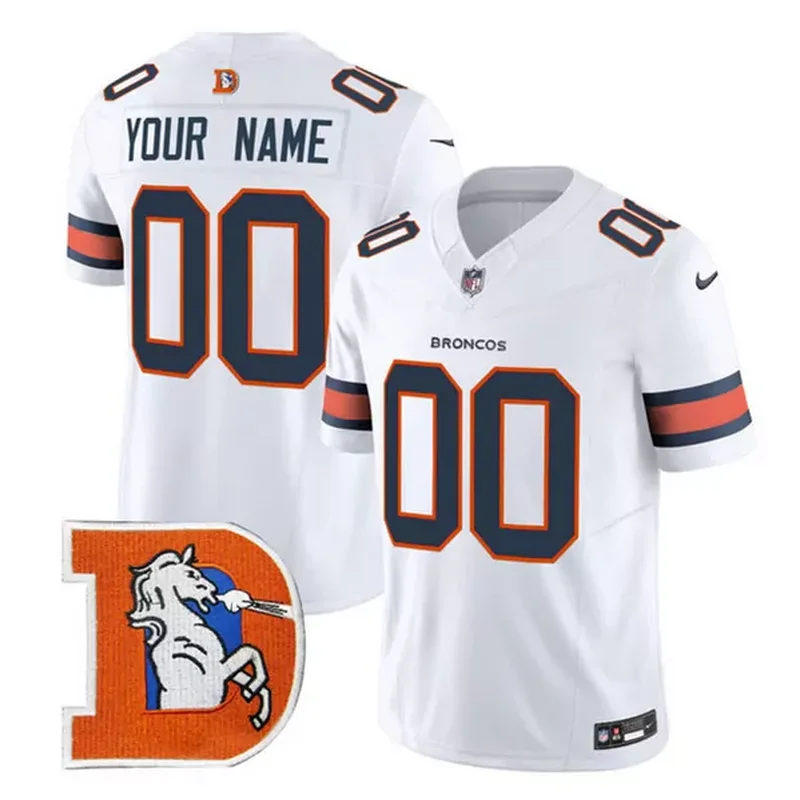 Denver Broncos ACTIVE PLAYER Custom White 2024 F.U.S.E. V2 Throwback Vapor Football jersey