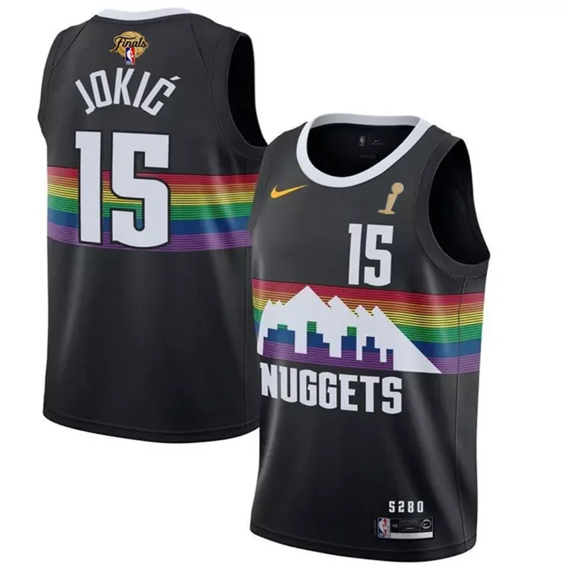 Denver Nuggets #15 Nikola Jokic Black 2023 Finals Champions City Edition Stitched Basketball jersey