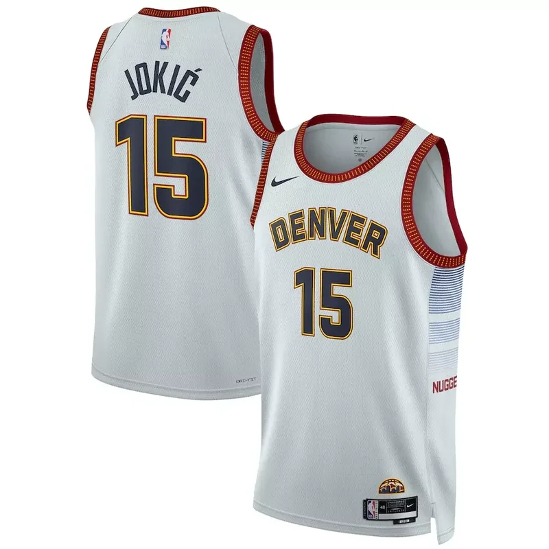 Denver Nuggets #15 Nikola Jokic Unisex 202223 City Edition Silver Basketball jersey