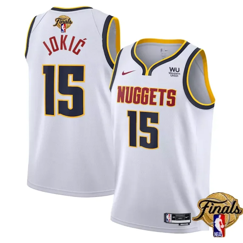 Denver Nuggets #15 Nikola Jokic White 2023 Finals Association Edition Stitched Basketball jersey