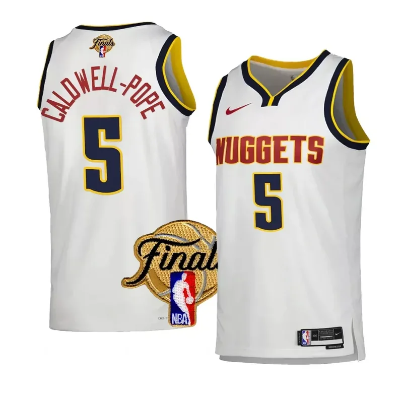 denver nuggets customized white 2023 finals association edition with no.6 patch stitched Basketball jersey - Image 2