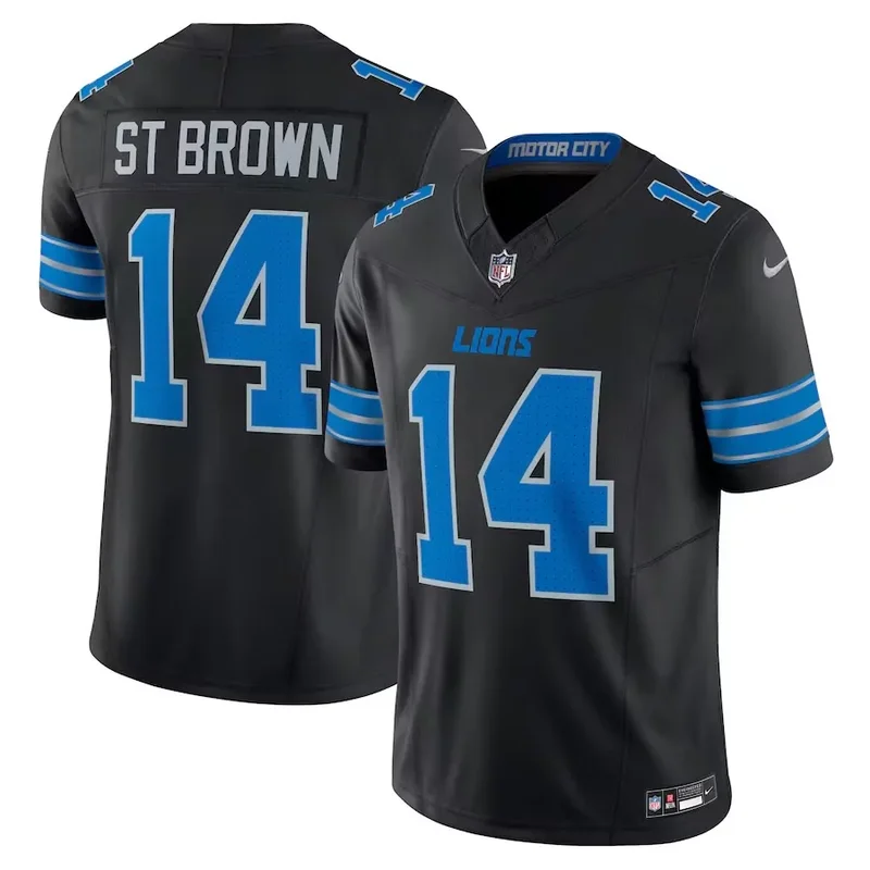 Detroit Lions #14 Amon Ra St Brown 2024 Salute to Service Limited Arctic Camo Football jersey - Image 2