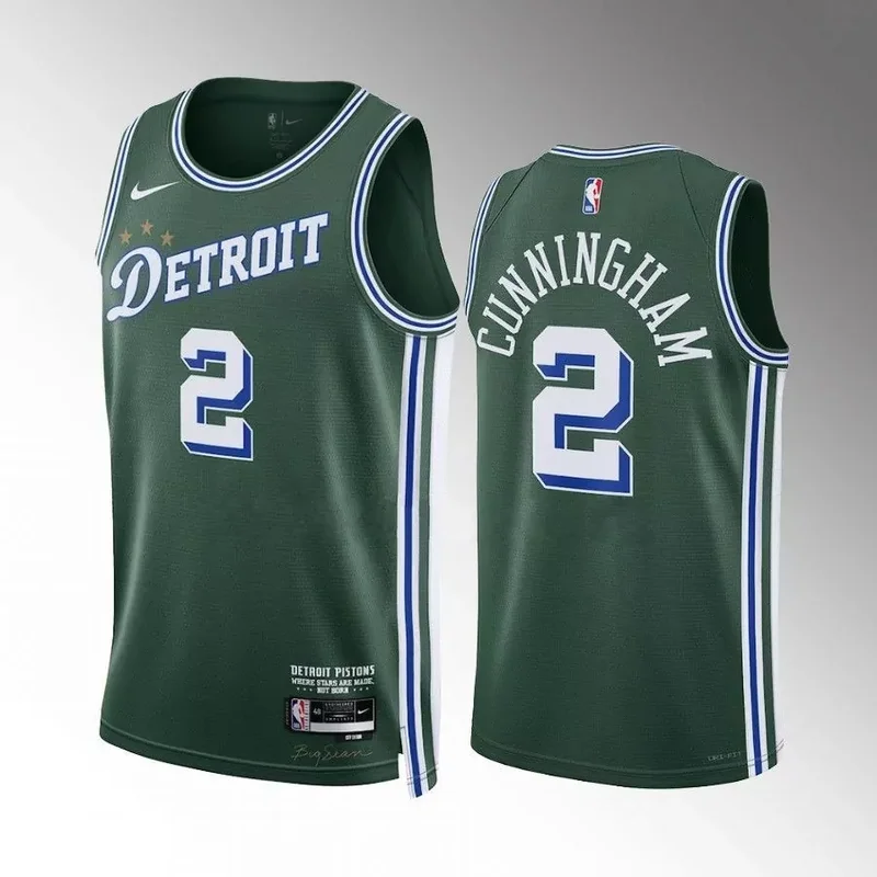 Detroit Pistons Ron Holland 2024 NBA Draft Fast Break Player Icon Edition Blue Basketball jersey - Image 4