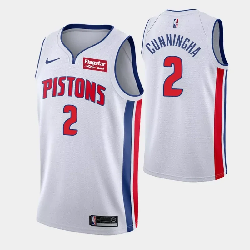 Detroit Pistons #2 Cade Cunningham White 2021 NBA Draft No.1 Basketball jersey