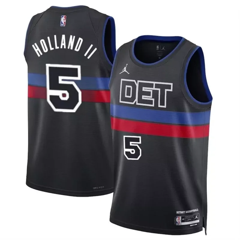 Detroit Pistons Ron Holland 2024 NBA Draft Fast Break Player Icon Edition Blue Basketball jersey - Image 2