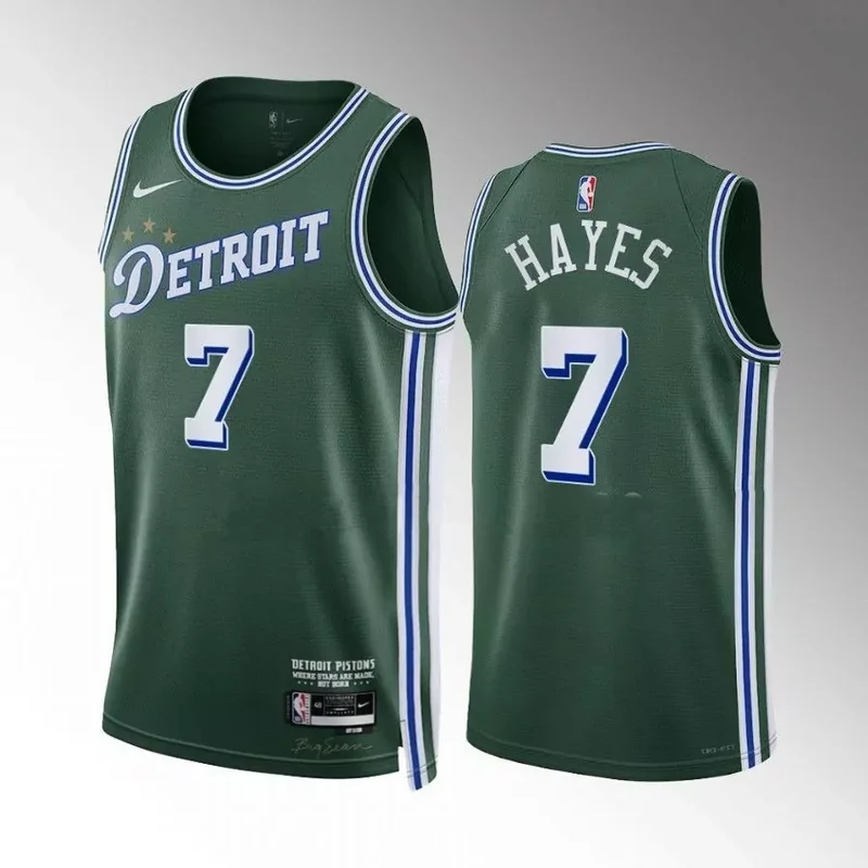 Detroit Pistons #7 Killian Hayes 2022 23 city edition green jersey Basketball jersey