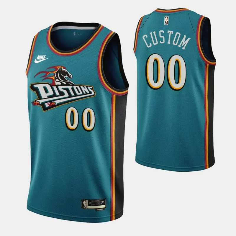 Detroit Pistons Custom 2022 23 Classic Edition Teal Basketball jersey