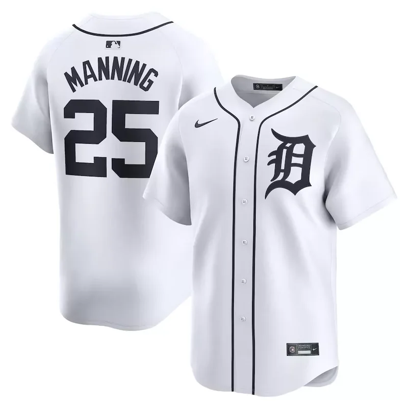 Detroit Tigers #25 Matt Manning Home Limited Player White Baseball jersey