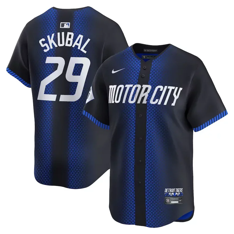 Detroit Tigers #29 Tarik Skubal 2024 City Connect Limited Men Navy Baseball jersey
