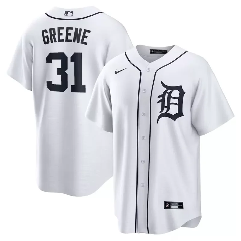 Detroit Tigers #31 Riley Greene Player White Baseball jersey