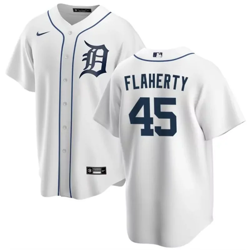 Detroit Tigers #45 Jack Flaherty White Cool Base Stitched Baseball Baseball jersey