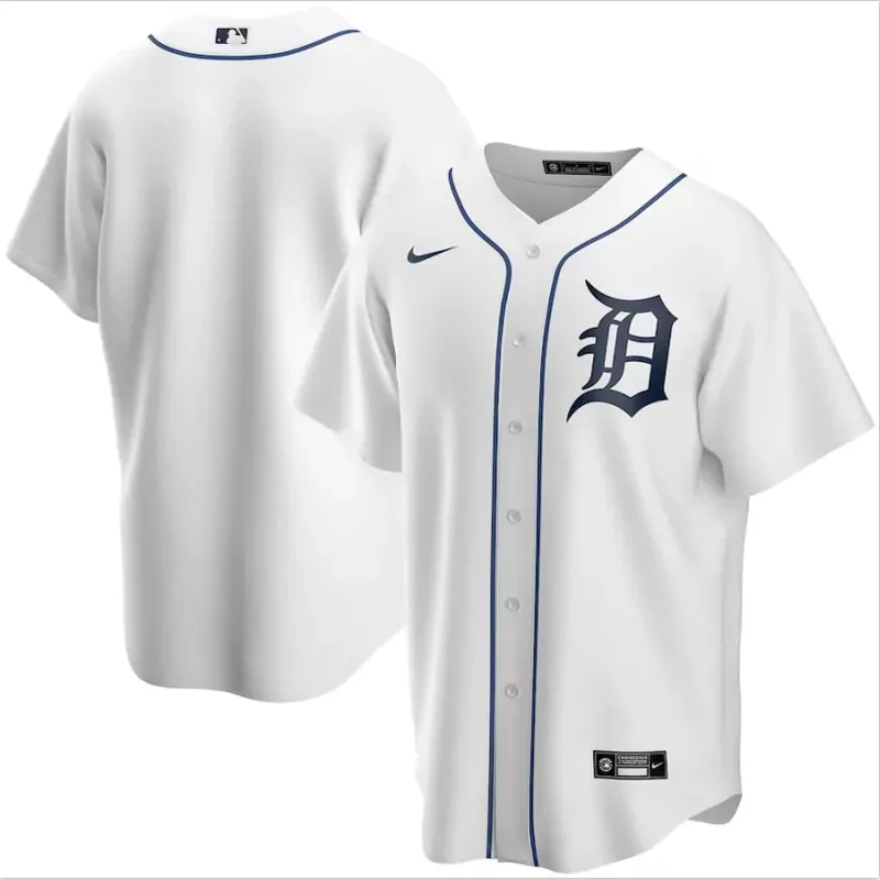 Detroit Tigers No Name Number Home Limited White Baseball jersey - Image 3