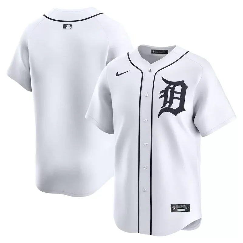 Detroit Tigers No Name Number Home Limited White Baseball jersey