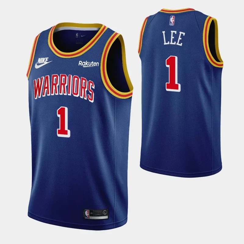 Golden State Warriors Damion Lee No. 1 75th Anniversary Blue Basketball jersey
