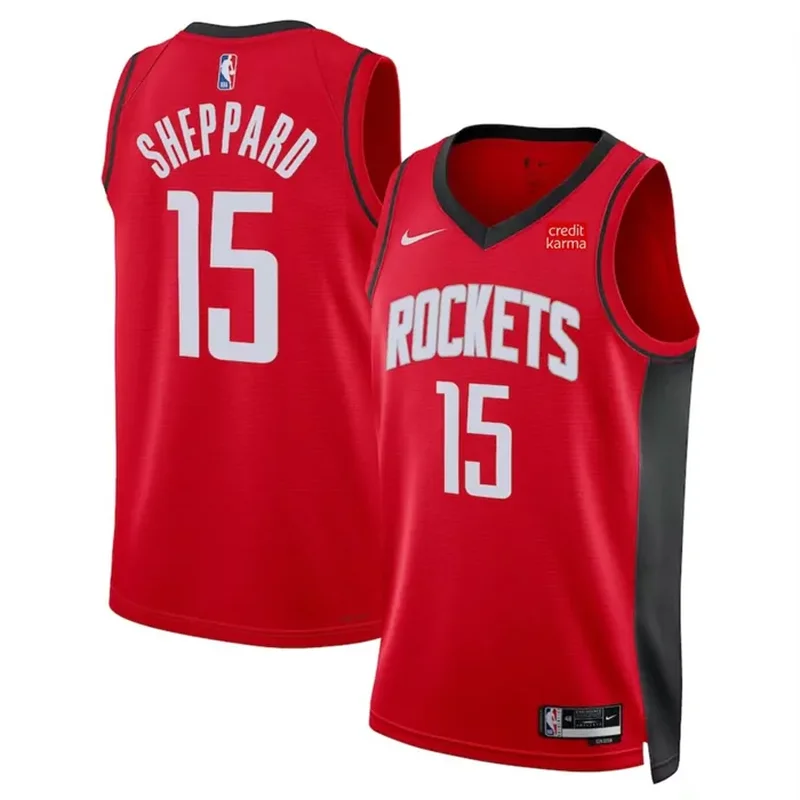 Houston Rockets #15 Reed Sheppard Red 2024 Draft Icon Edition Stitched Basketball jersey