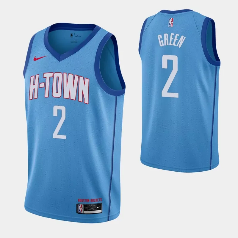 Houston Rockets #2 Jalen Green City Edition Royal Rookie Second Pick Basketball jersey