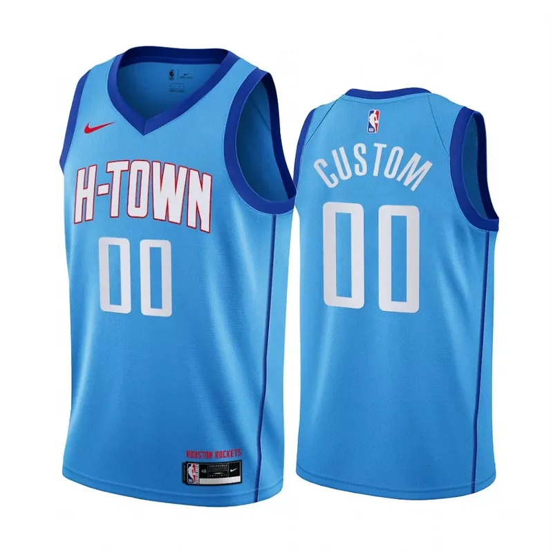 Houston Rockets City Blue #Blank Custom Name Number Basketball jersey