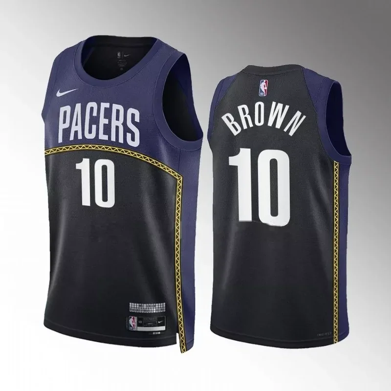 Indiana Pacers #00 bennedict mathurin black navy 2022 23 city edition swingman jersey Basketball jersey - Image 5