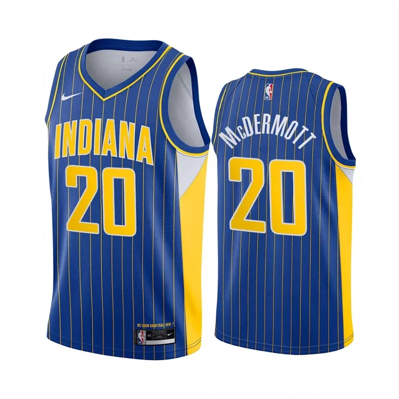 Indiana Pacers 20 Doug McDermott City Edition Stripes Blue Basketball jersey