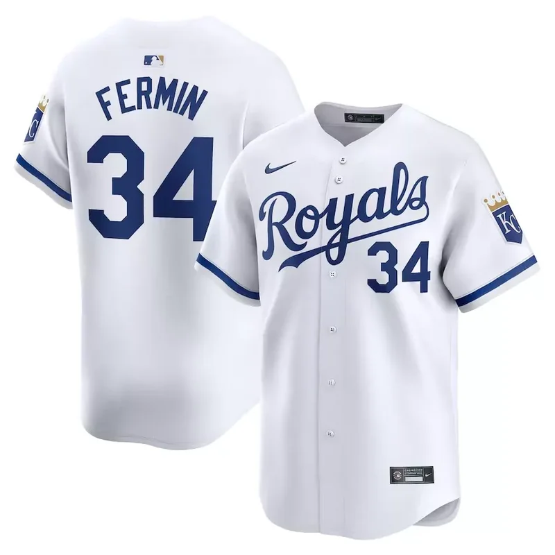 Kansas City Royals #34 Freddy Fermin Home Limited Player White Baseball jersey