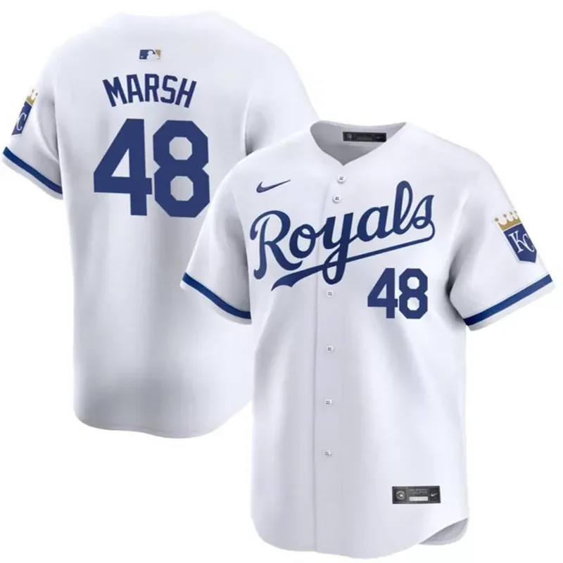 Kansas City Royals #48 Alec Marsh White 2024 Cool Base Home Limited Stitched Baseball jersey