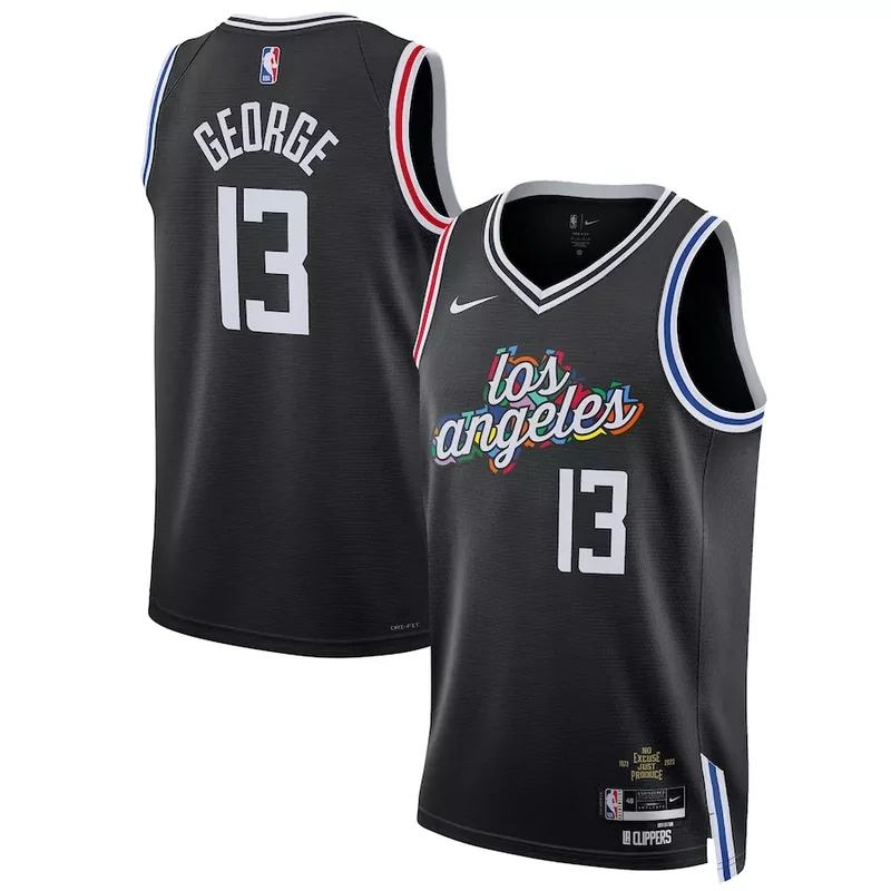 Los Angeles Clippers #13 paul george unisex 202223 association edition white Basketball jersey - Image 4