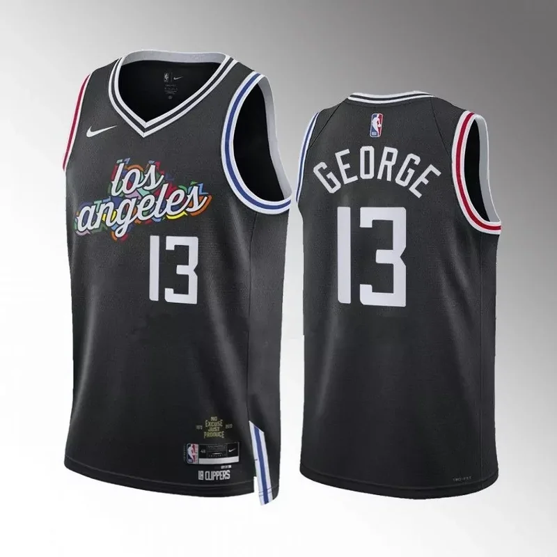 Los Angeles Clippers #13 paul george black city edition 2022 23 jersey Basketball jersey