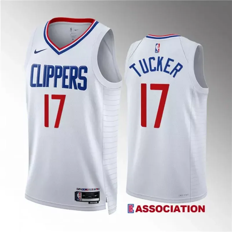 Los Angeles Clippers #17 P.J. Tucker White Association Edition Stitched Basketball jersey
