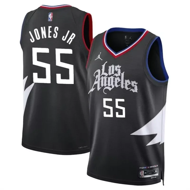 Los Angeles Clippers #1 Reggie Jackson 75th Anniversary City Blue Basketball jersey - Image 4