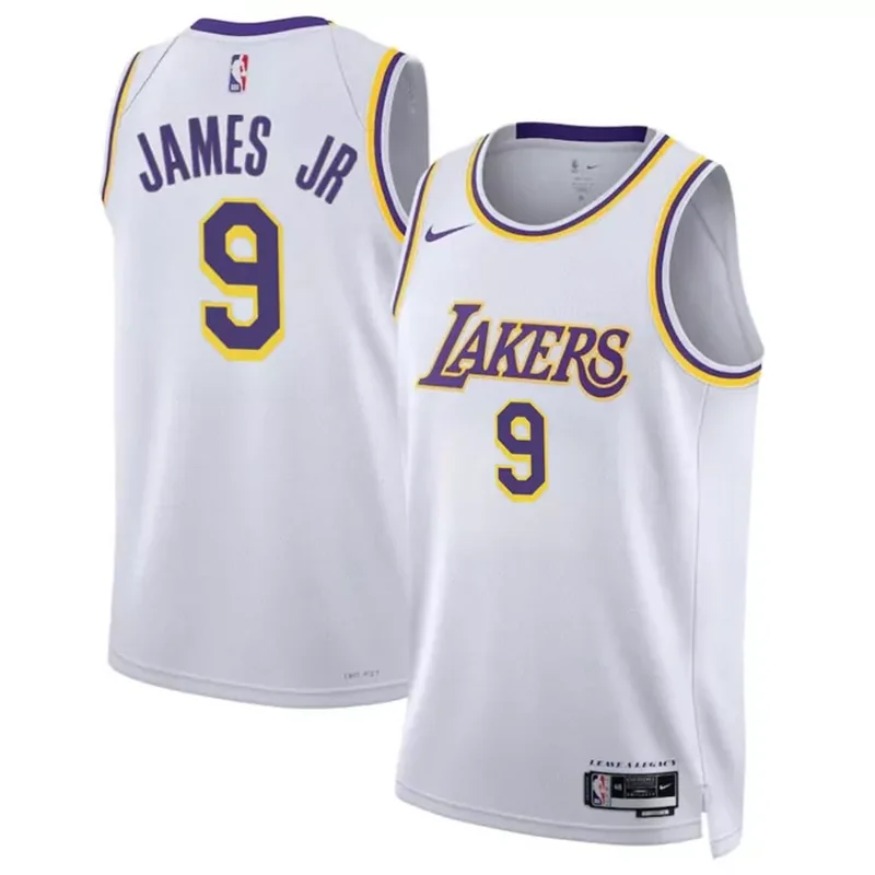 Los Angeles Lakers #9 Bronny James Jr. White 2024 Draft Association Edition Stitched Basketball jersey - Image 2