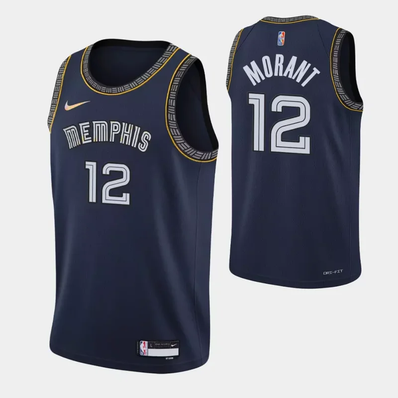Memphis Grizzlies #14 Zach Edey Navy Icon Edition Stitched Basketball jersey - Image 2