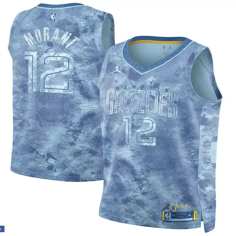 Memphis Grizzlies custom white 2022 23association edition no.6 patch jersey Basketball jersey - Image 2