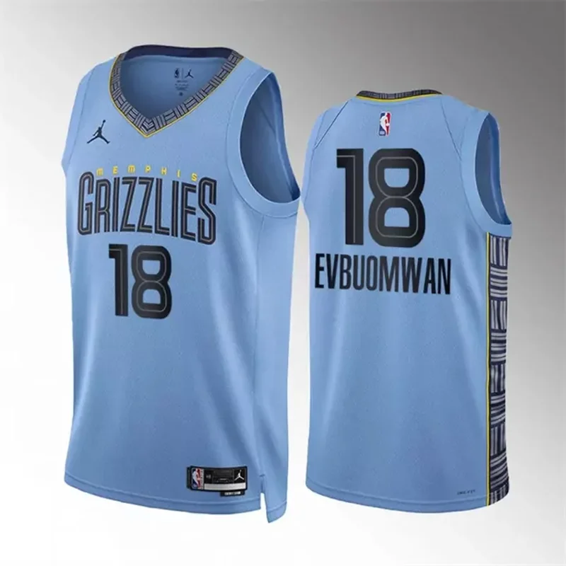 Memphis Grizzlies #18 Tosan Evbuomwan Blue Statement Edition Stitched Basketball jersey