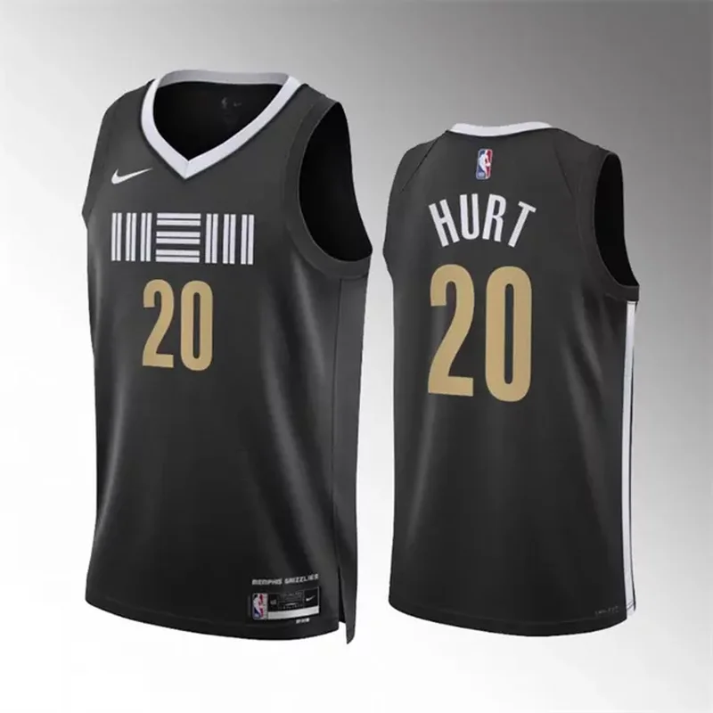 Memphis Grizzlies #20 Matthew Hurt Black 2023 24 City Edition Stitched Basketball jersey