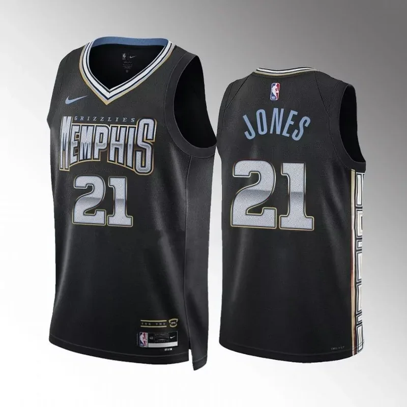 Memphis Grizzlies #21 Tyus Jones 75th Anniversary City Navy Basketball jersey - Image 2
