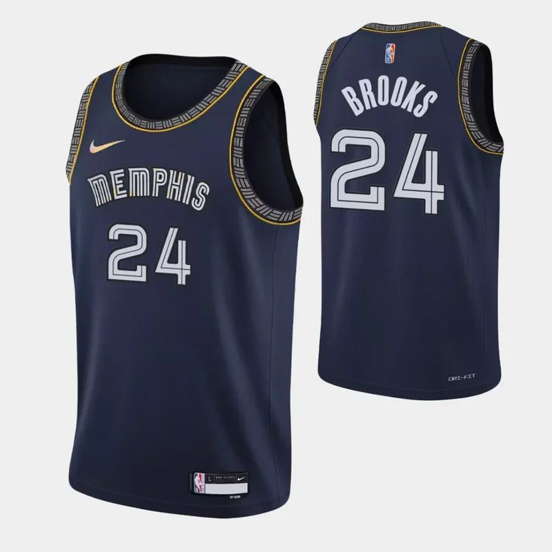 Memphis Grizzlies #15 Brandon Clarke 75th Anniversary City Navy Basketball jersey - Image 4