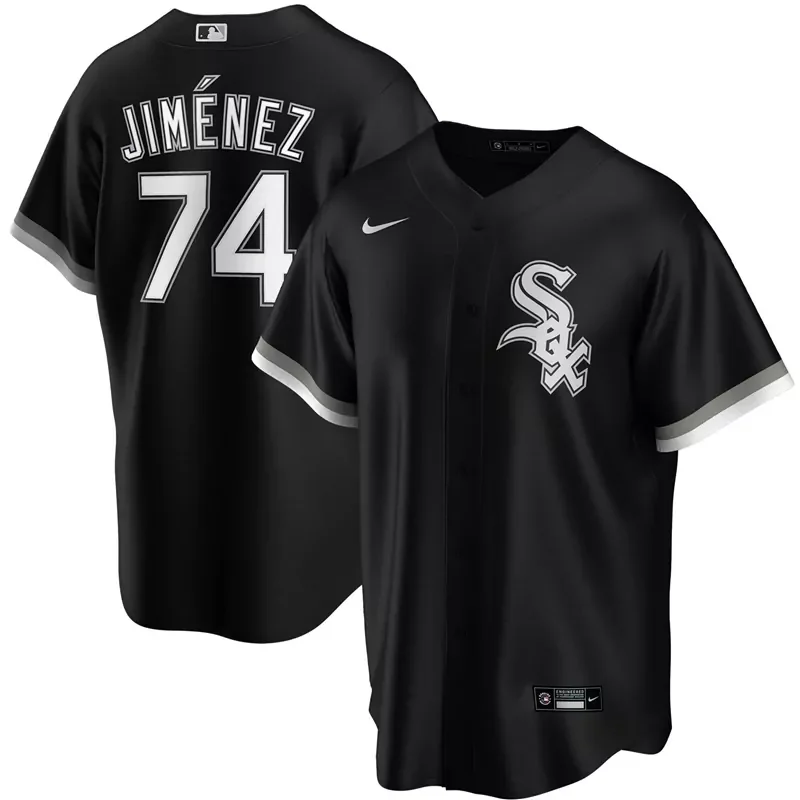 Mens Chicago White Sox Eloy Jimenez Black Alternate 2020 Player V2002 Baseball jersey