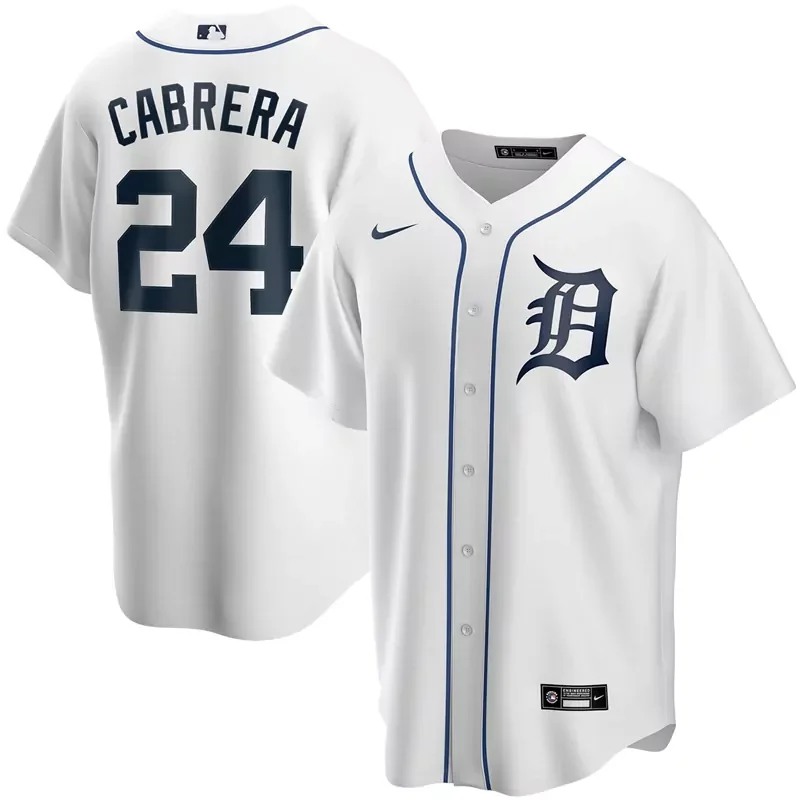 Mens Detroit Tigers Miguel Cabrera White Home 2020 Player V2002 Baseball jersey