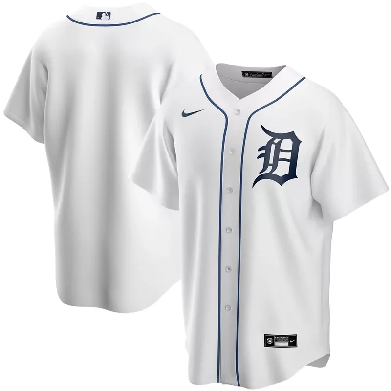 Mens Detroit Tigers White Home 2020 Team Baseball jersey