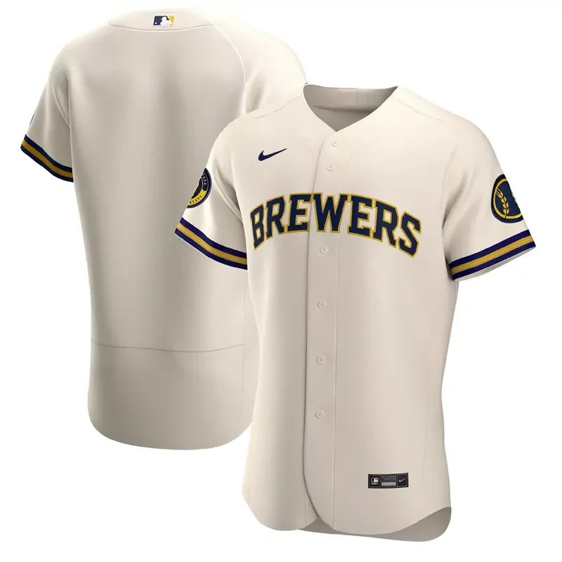 Mens Milwaukee Brewers White Alternate 2020 Team Baseball jersey - Image 4