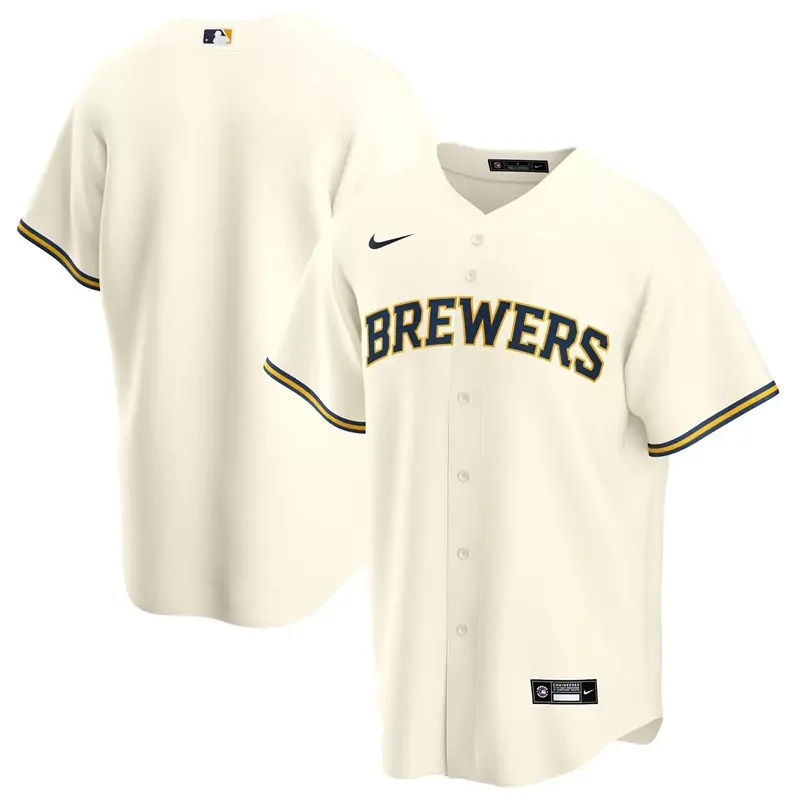Mens Milwaukee Brewers White Alternate 2020 Team Baseball jersey - Image 5