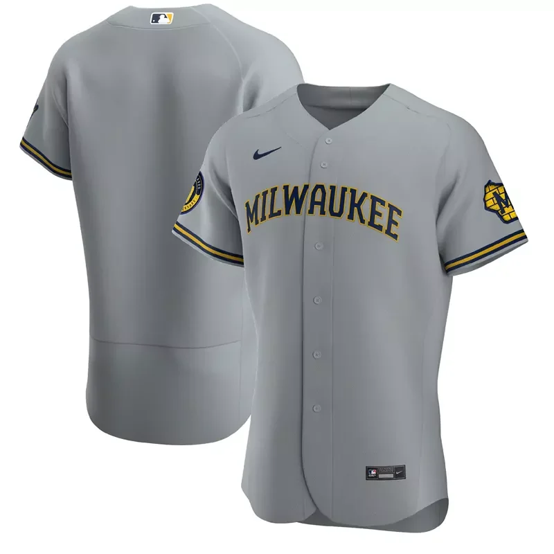 Mens Milwaukee Brewers White Alternate 2020 Team Baseball jersey - Image 2