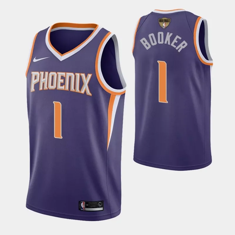 Mens Phoenix Suns Devin Booker #1 Purple Icon Basketball jersey