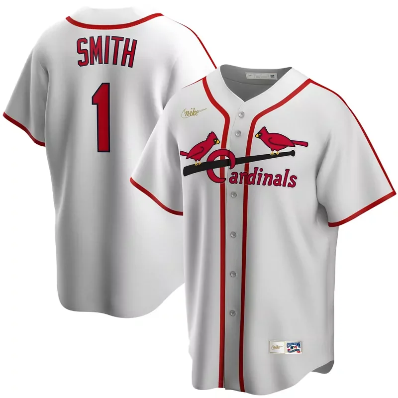Mens St Louis Cardinals Ozzie Smith White Home Cooperstown Collection Player 1 Football jersey
