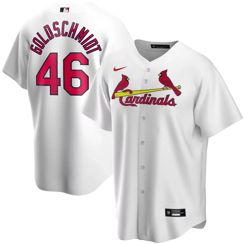Mens St Louis Cardinals Paul Goldschmidt White Home 2020 Player 1 V2002 Football jersey