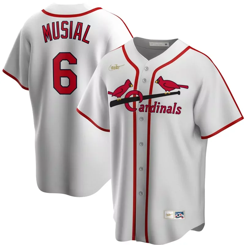 Mens St Louis Cardinals Ozzie Smith White Home Cooperstown Collection Player 1 Football jersey - Image 2