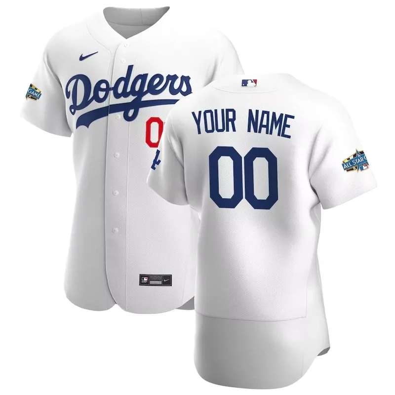 Mens White Los Angeles Dodgers 2020 Home Custom Patch Baseball jersey