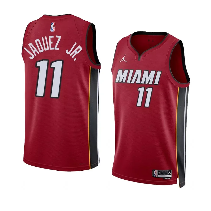 Miami Heat #11 Jaime Jaquez Jr. 2023 NBA Draft Men Red 2022 2023 Statement Edition Basketball jersey